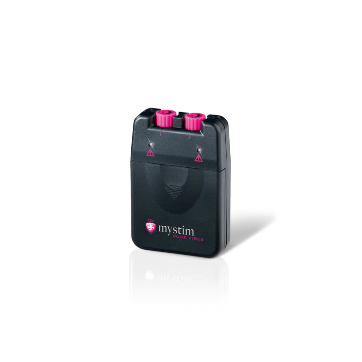 Mystim Pure Vibes – E‑Stim Powerbox geschlossen seitlich