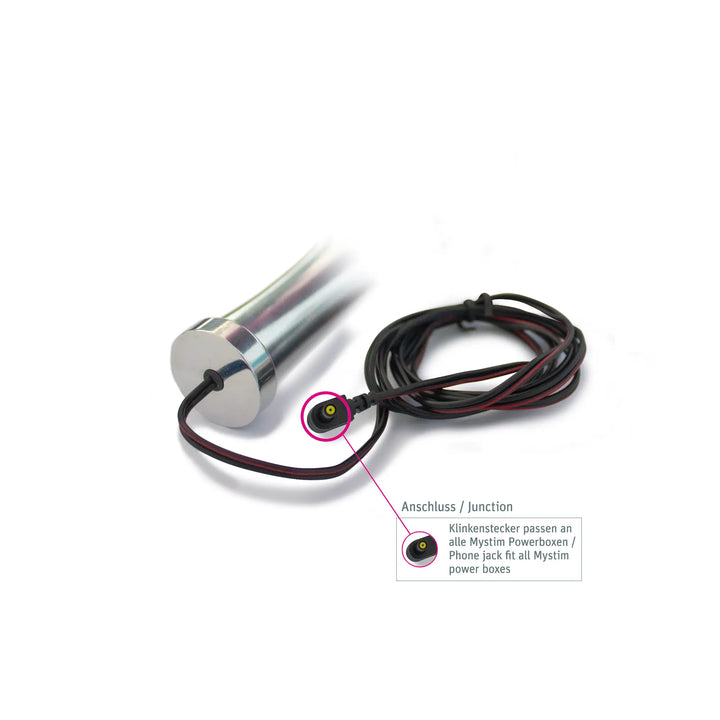 Mystim Funky Fella– Darstellung des Anschluss zur Elektrostimulation