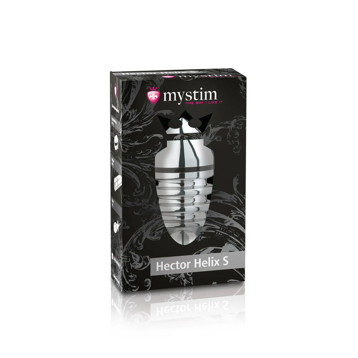 Mystim Hector Helix S – Originalverpackung des Aluminium E‑Stim Butt Plugs