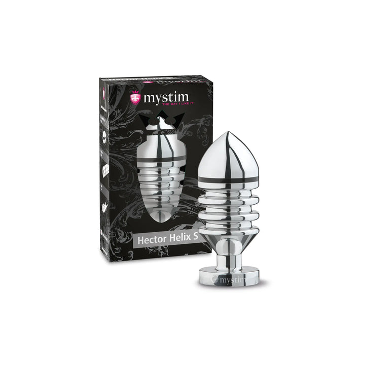 Mystim Hector Helix S – Aluminium E‑Stim Butt Plug mit Kartonbox