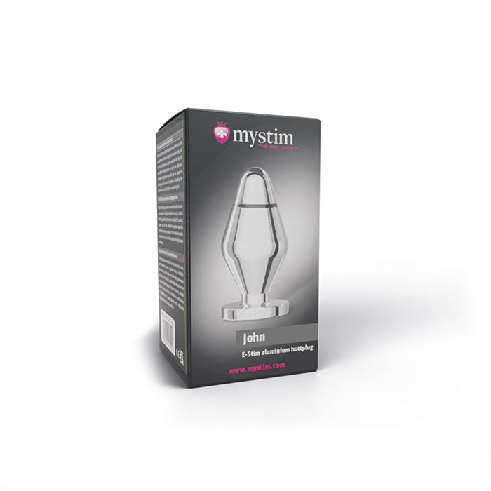Mystim John – Originalverpackung des Aluminium E‑Stim Butt Plugs