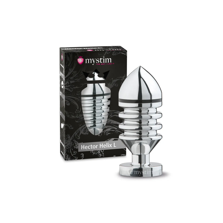 Mystim Hector Helix L – Elektrostimulation Butt Plug aus Aluminium mit Verpackungsbox