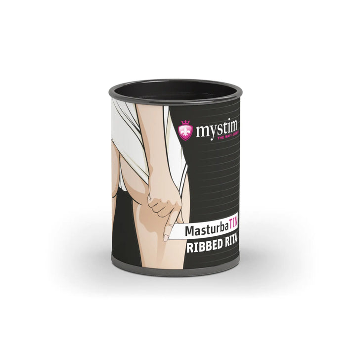 Mystim Ribbed Rita – Masturbator aus 100 % medizinischem TPE mit markanter Rippenstruktur innen (Durchmesser außen ca. 4,5 cm; innen ca. 1,4 cm)