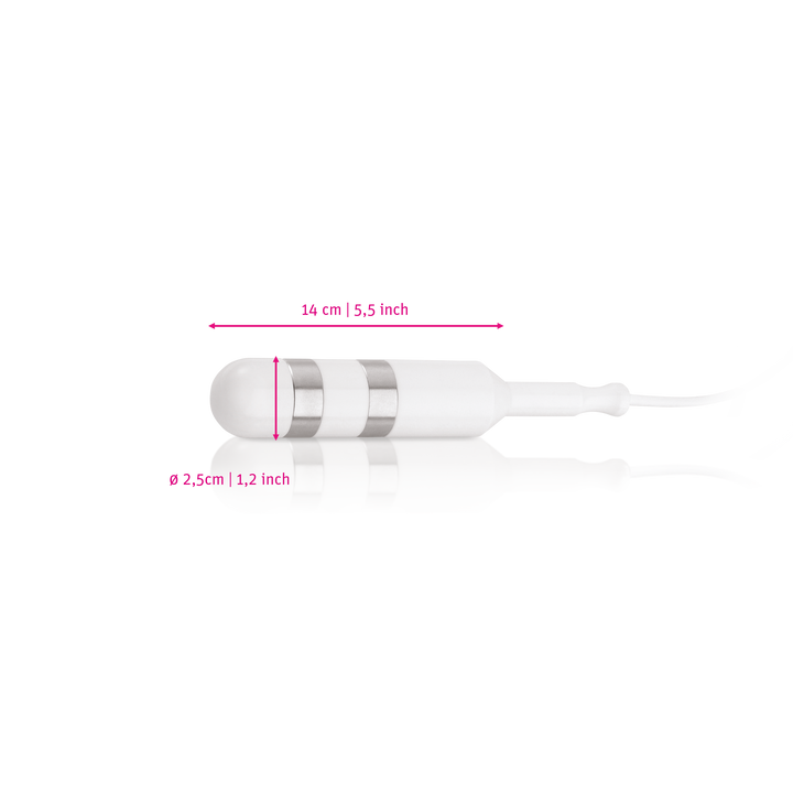 Mystim Don Juan– Darstellung der  Größe und Abmessungen Länge 14cm, Durchmesser 2,5cm