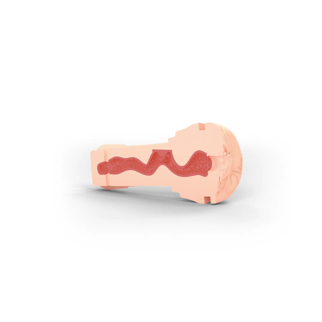 Mystim Ersatzsleeve für Opus Mica – Nahaufnahme des weichen TPE-Materials und texturierten Innenkanals