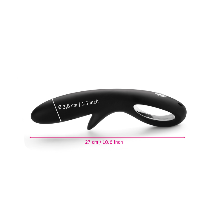 Mystim Tingly Timmy – Darstellung der  Größe und Abmessungen Länge 27cm, Durchmesser 3,8cm