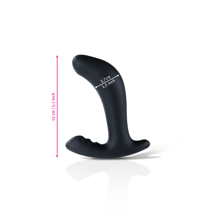 Mystim Twisting Tom – Darstellung der  Größe und Abmessungen Länge 13cm, Durchmesser 3,7cm