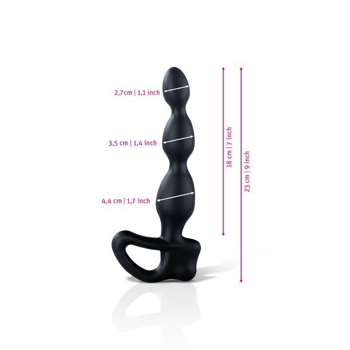 Mystim Big Bend it – Darstellung der  Größe und Abmessungen Länge 23cm, Durchmesser 4,4cm