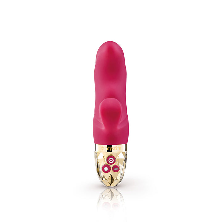Mystim Hop Hop Bob Fuchsia - Pink Rabbit-Vibrator mit G-Punkt‑Spitze und flexiblem Klitoris‑Stimulator Frontansicht