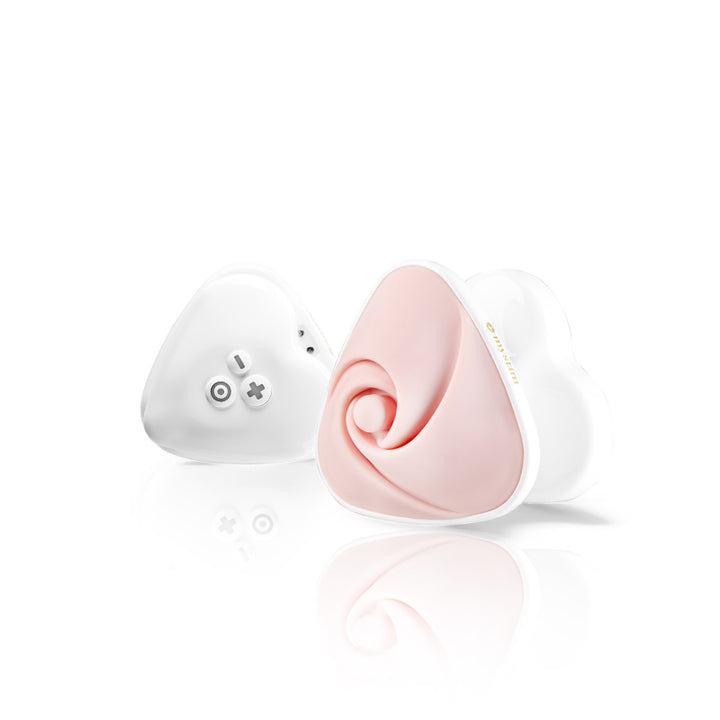 Mystim Heart’s Desire – Weiß Auflegevibrator Rosenform (Herzform) Front und Rückansicht