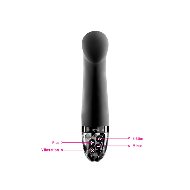 Mystim Right on Ron – Black E-Stim Vibrator Knöpfe Darstellung Plus Minus Vibration E-Stim