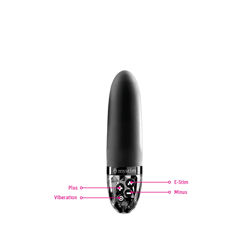 Mystim Sleak Freak – Black E-Stim Vibrator Knöpfe Darstellung Plus Minus Vibration E-Stim