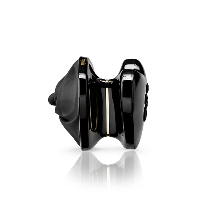 Mystim Heart’s Desire – Black Auflegevibrator mit E-Stim (Herzform)  Seitenansicht