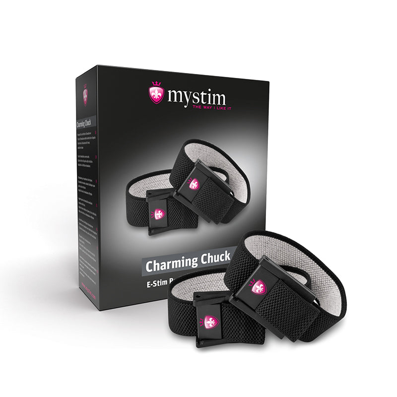 Mystim Charming Chuck – Originalverpackung des E‑Stim Penis‑ und Hoden‑Schlaufen‑Sets