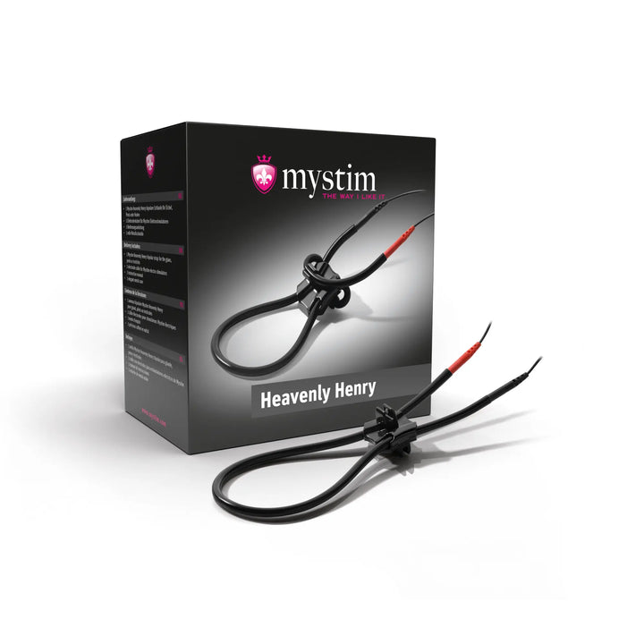 Mystim Heavenly Henry – E‑Stim Cockring mit Verpackungsbox