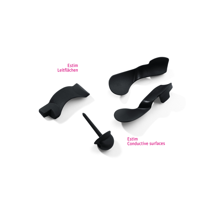 Mystim Pubic Enemy no 2 Dilator Erweiterungsset – Darstellung der Leitflächen zur Elektrostimulation