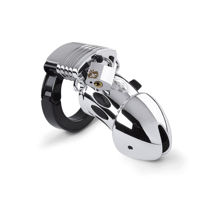 Mystim Pubic Enemy No. 1 – Silver Edition Peniskäfig aus ABS mit E‑Stim Funktion