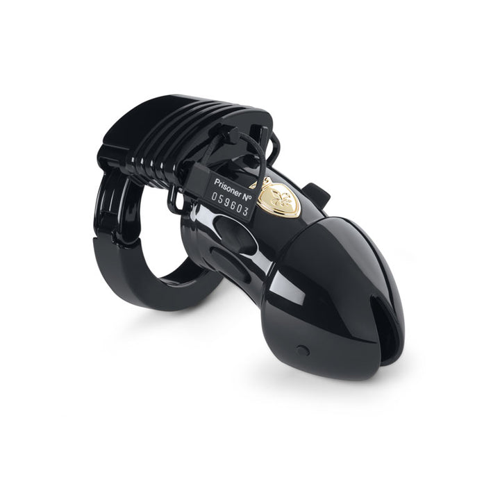 Mystim Pubic Enemy No. 1 – Black Edition Peniskäfig aus schwarzem ABS mit E‑Stim Funktion