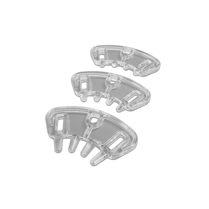 Mystim Fang Gang – 3er-Set Abstandshalter mit Stacheln aus transparentem Polycarbonat