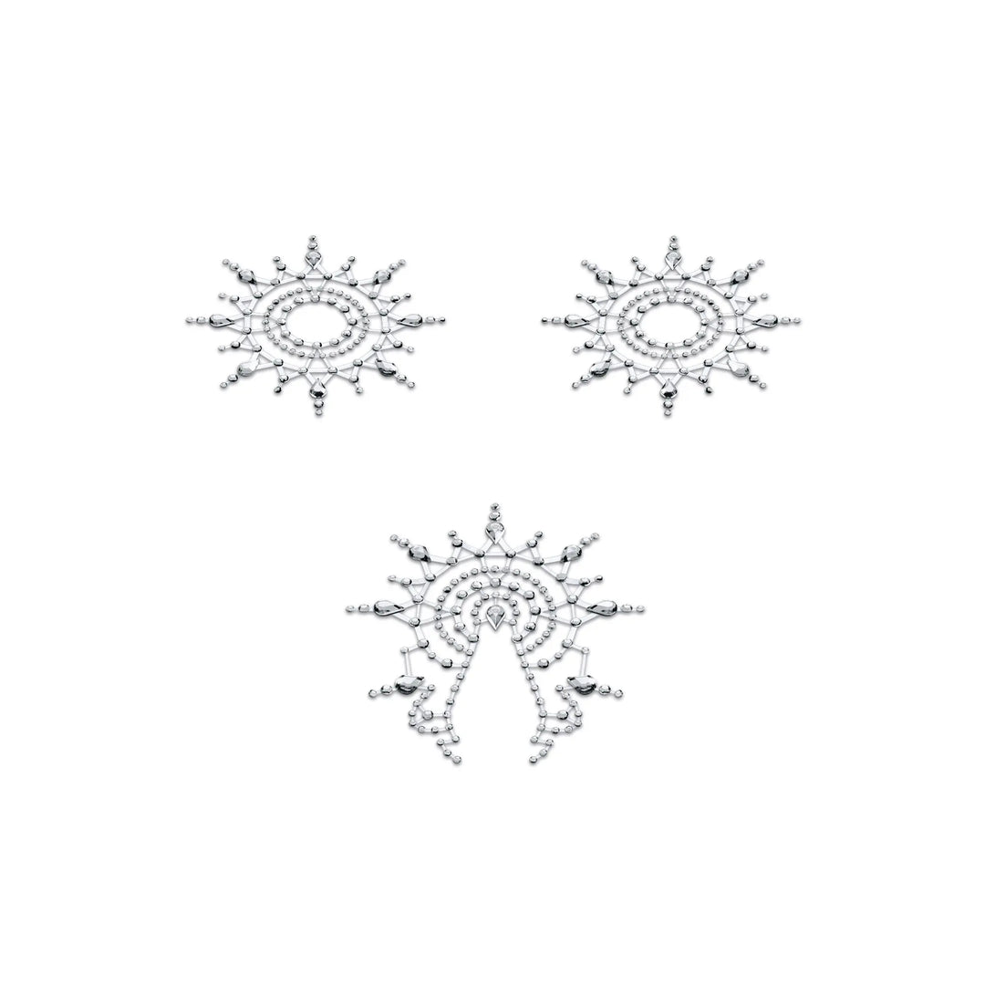 Mystim Gloria Bodysticker 3er Set – drei Sticker im Set in Silber