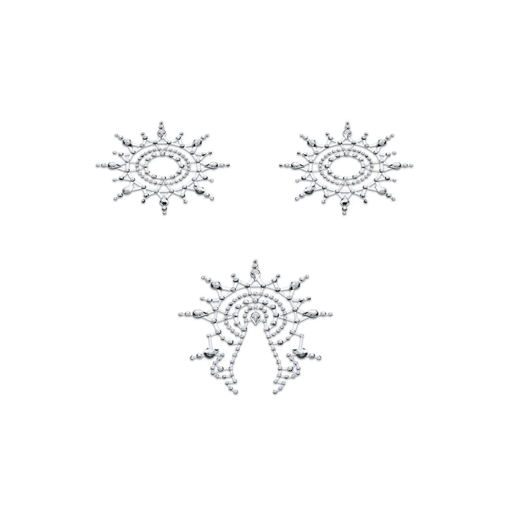 Mystim Gloria Bodysticker 3er Set – drei Sticker im Set in Silber