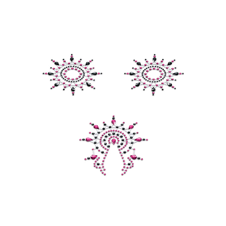 Mystim Gloria Bodysticker 3er Set – drei Sticker im Set in Schwarz/Pink