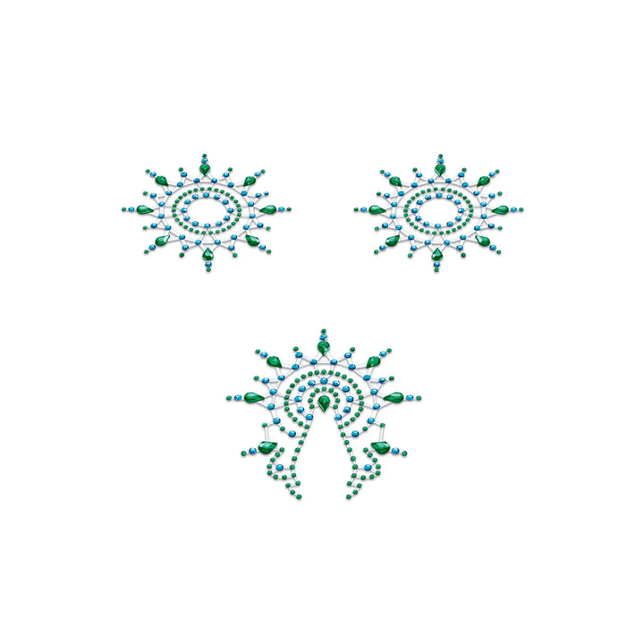 Mystim Gloria Bodysticker 3er Set – drei Sticker im Set in Türkis/Blau