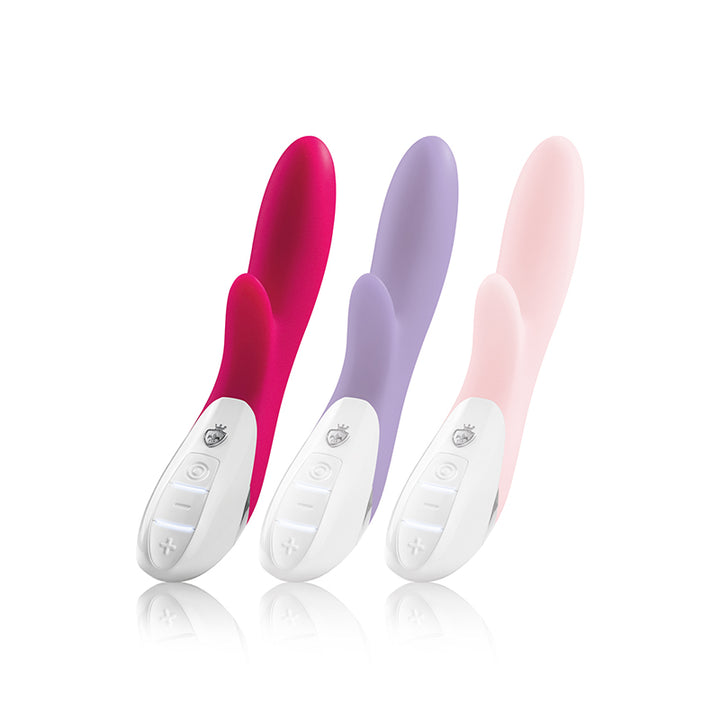 Mystim Danny Divido – Naughty Pink Vibrator mit Klitoris-Finger (27 cm Länge, Ø 3,8 cm, 8 Vibrationsprogramme, 5 Intensitätsstufen)