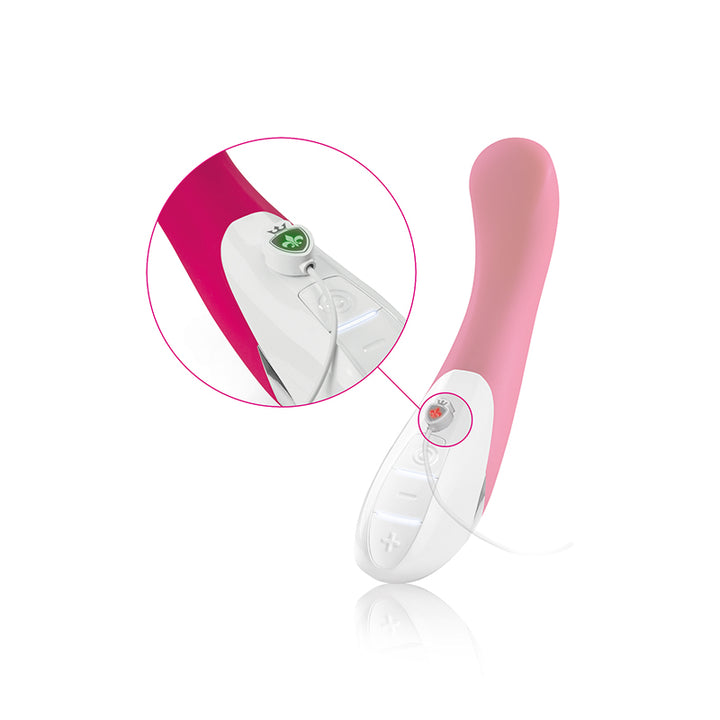 Mystim Al Punto – Magnetischer Ladeanschluss und Ladungsdarstellung