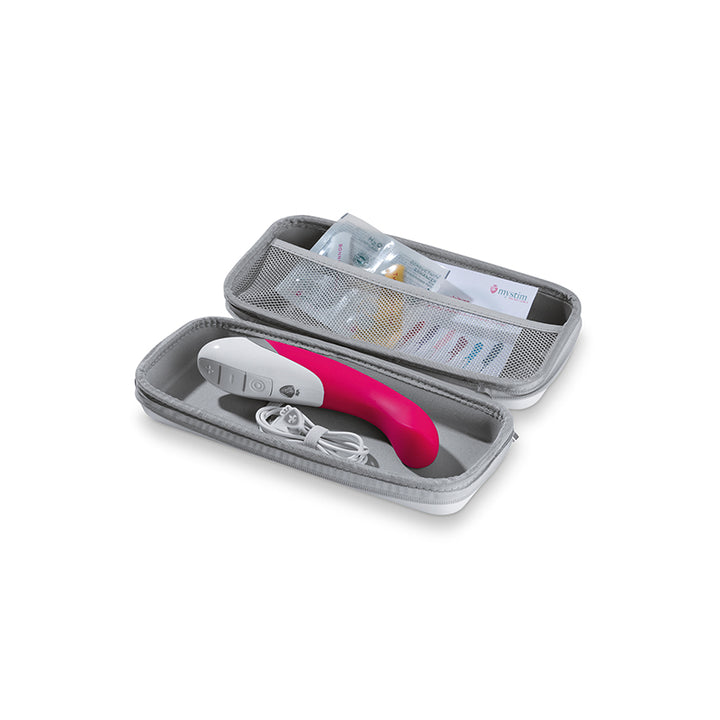 Mystim Al Punto – Darstellung aller Accessoires im Etui zur Aufbewahrung