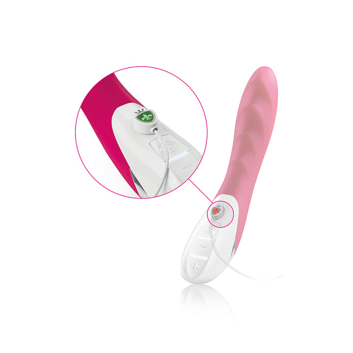 Mystim Sassy Simon – Magnetischer Ladeanschluss und Ladungsdarstellung