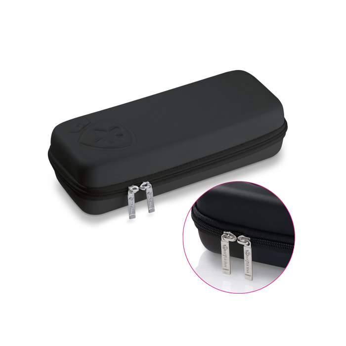 Mystim Electric Eric – Black Edition E-Stim Vibrator, Darstellung des Etui zur Aufbewahrung