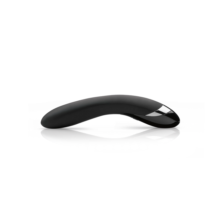 Mystim Electric Eric – Black Edition Nahaufnahme des leitfähigen medizinischen Silikons und ergonomischen Designs seitlich