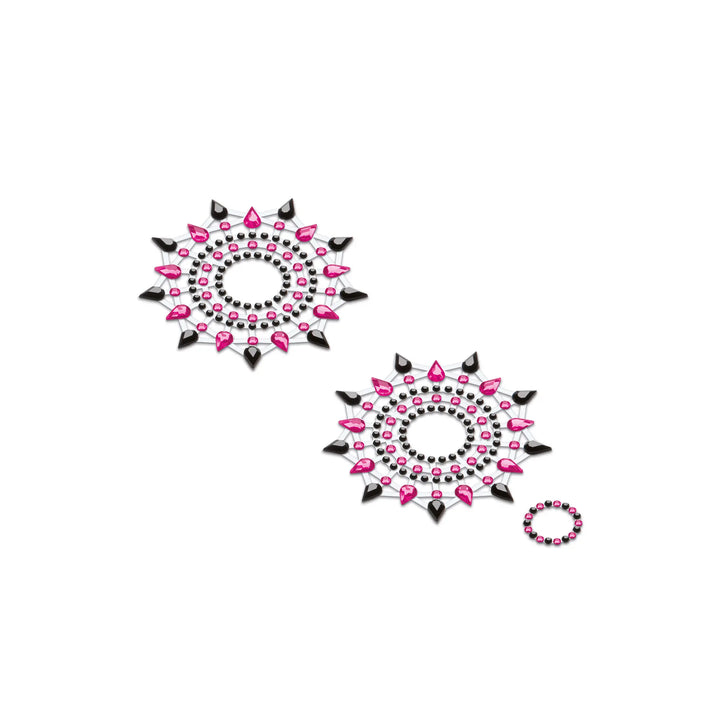 Mystim Gloria Bodysticker 2er Set – Set mit beiden Stickern + Tester in Schwarz/Pink