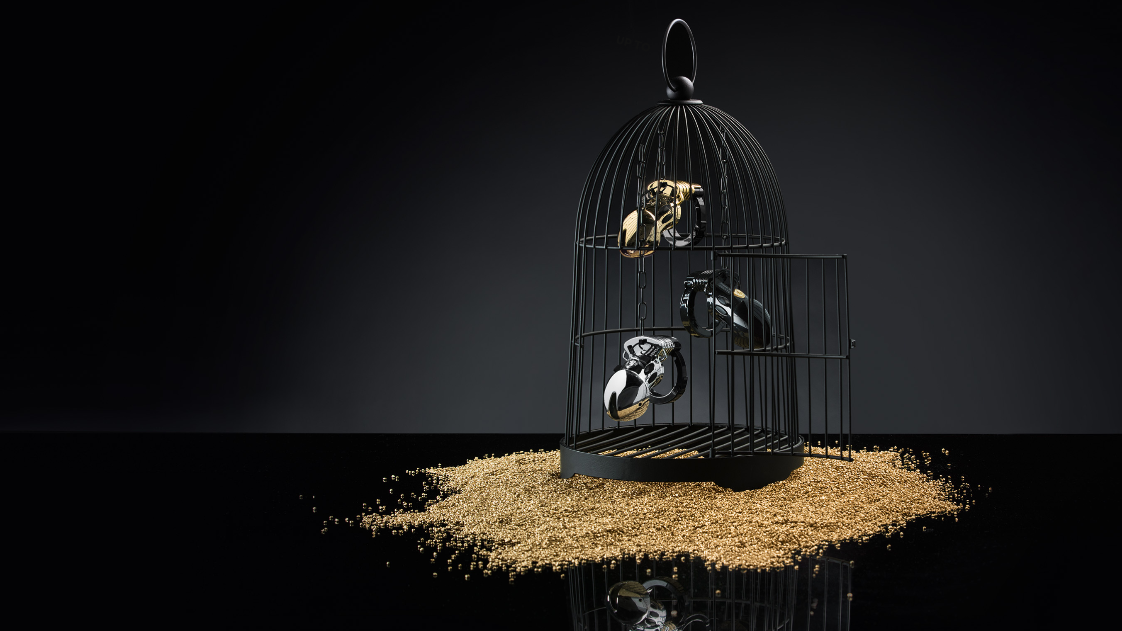 Promo Mystim Cock Cages im Käfig