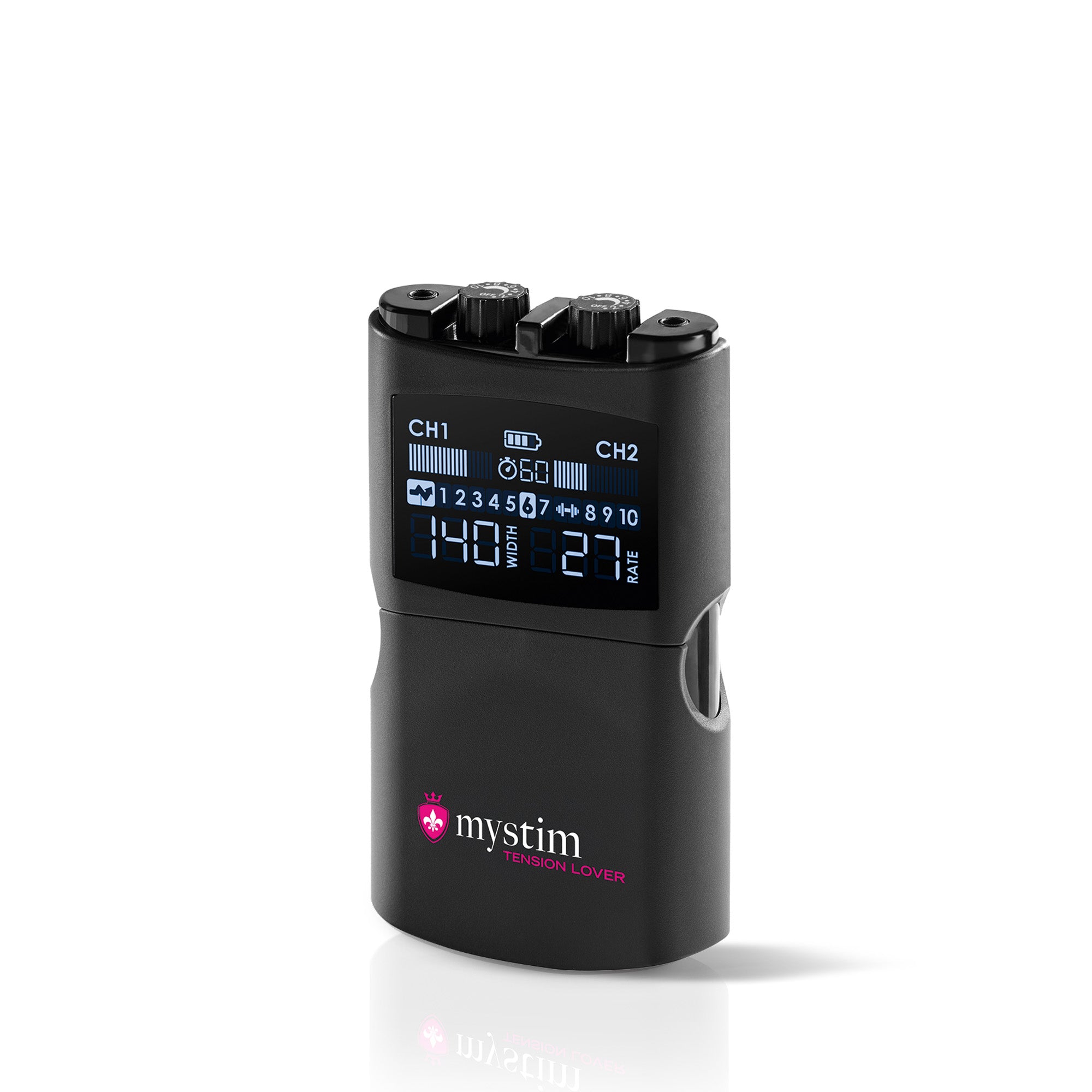 Mystim Tension Lover 2 - E-Stim Powerbox Elektrostimulation Seitenansicht geschlossen