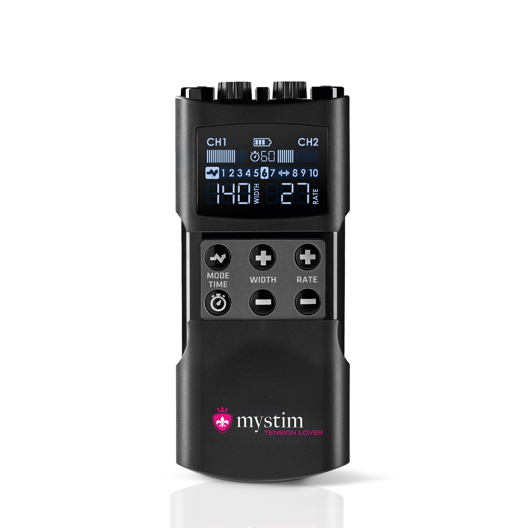 Mystim Tension Lover 2 - E-Stim Powerbox Elektrostimulation Frontansicht offen