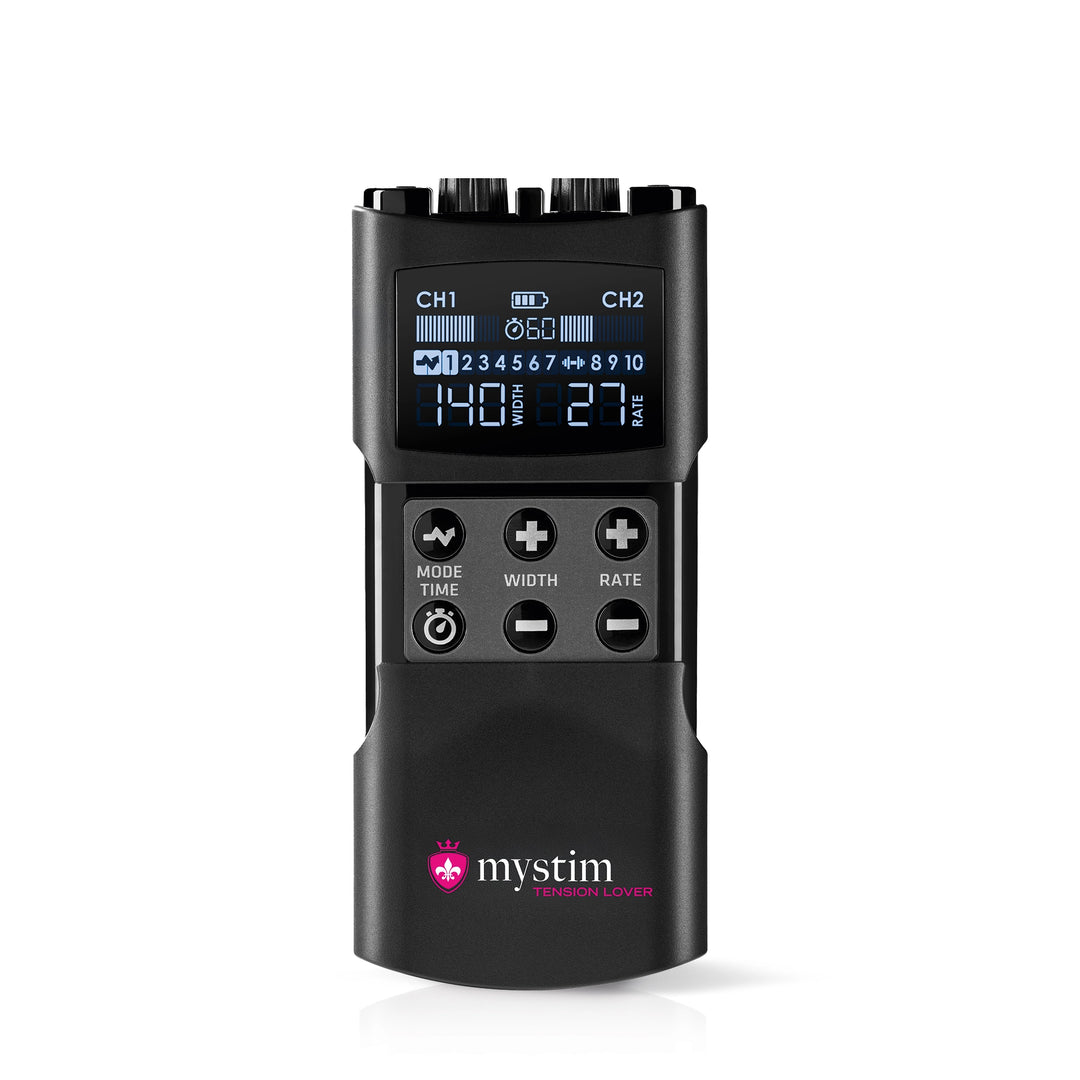 Mystim Tension Lover 2 - E-Stim Powerbox Elektrostimulation Frontansicht offen