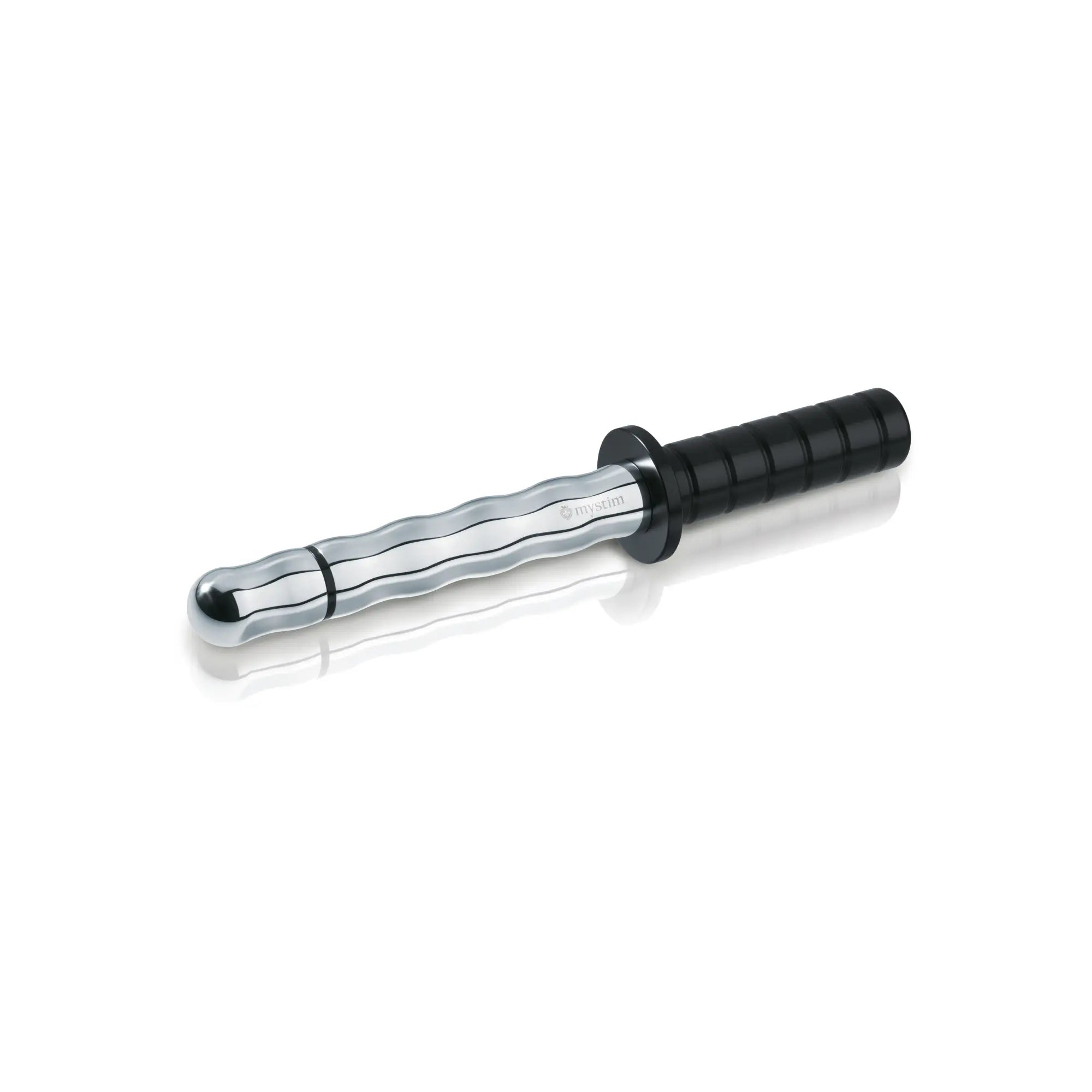 Mystim Mighty  Merlin – schlanker Alu‑Dildo (25 cm × Ø 3 cm) mit Mystim‑Stecker für Elektrostimulation