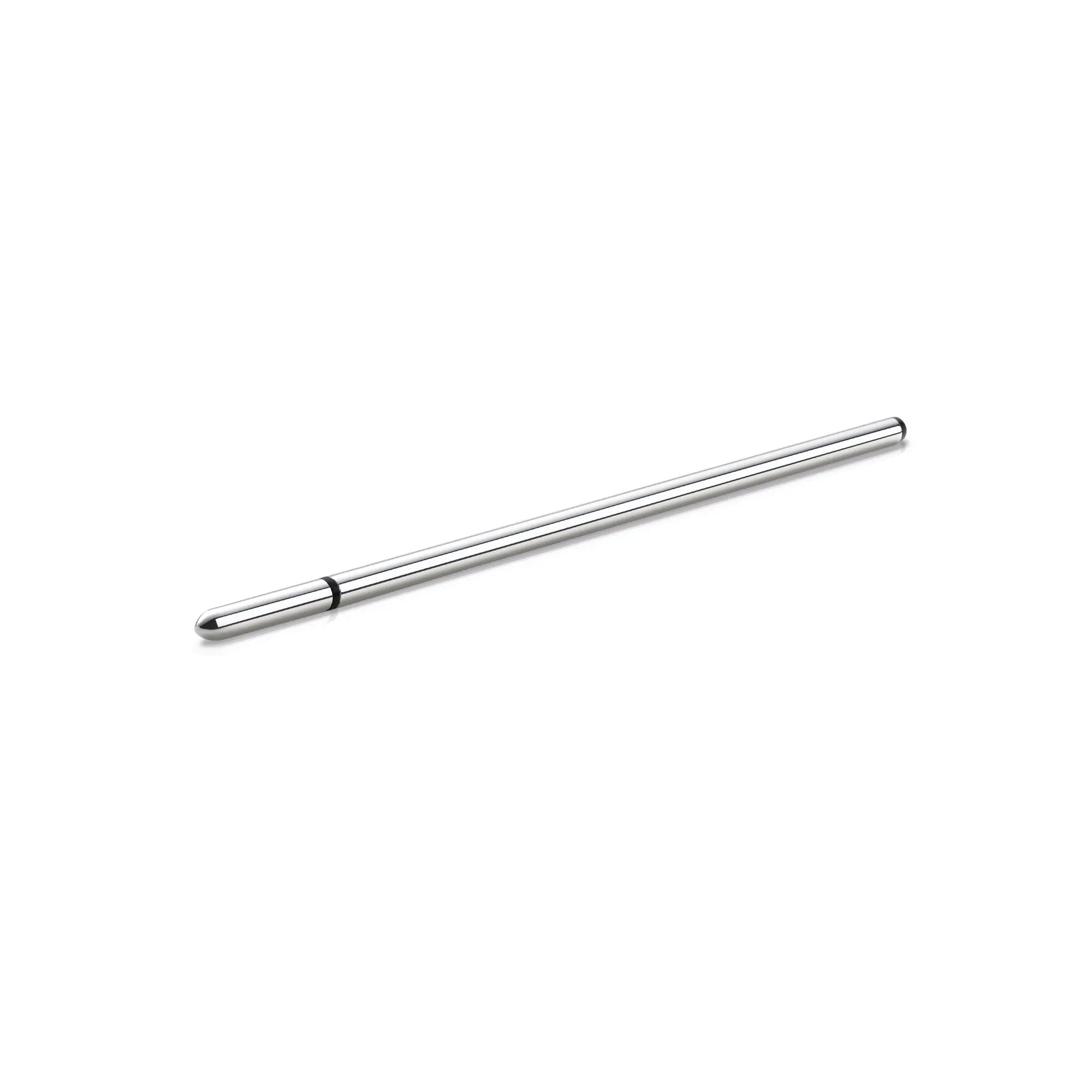Mystim Slim Finn – bipolare E‑Stim Urethral Sound aus handpoliertem medizinischem Aluminium (25 cm × Ø 0,8 cm)