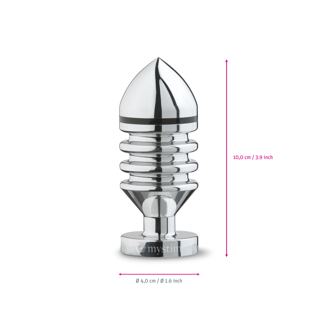Mystim Hector Helix S – Darstellung der  Größe und Abmessungen Länge 10cm, Durchmesser 4cm
