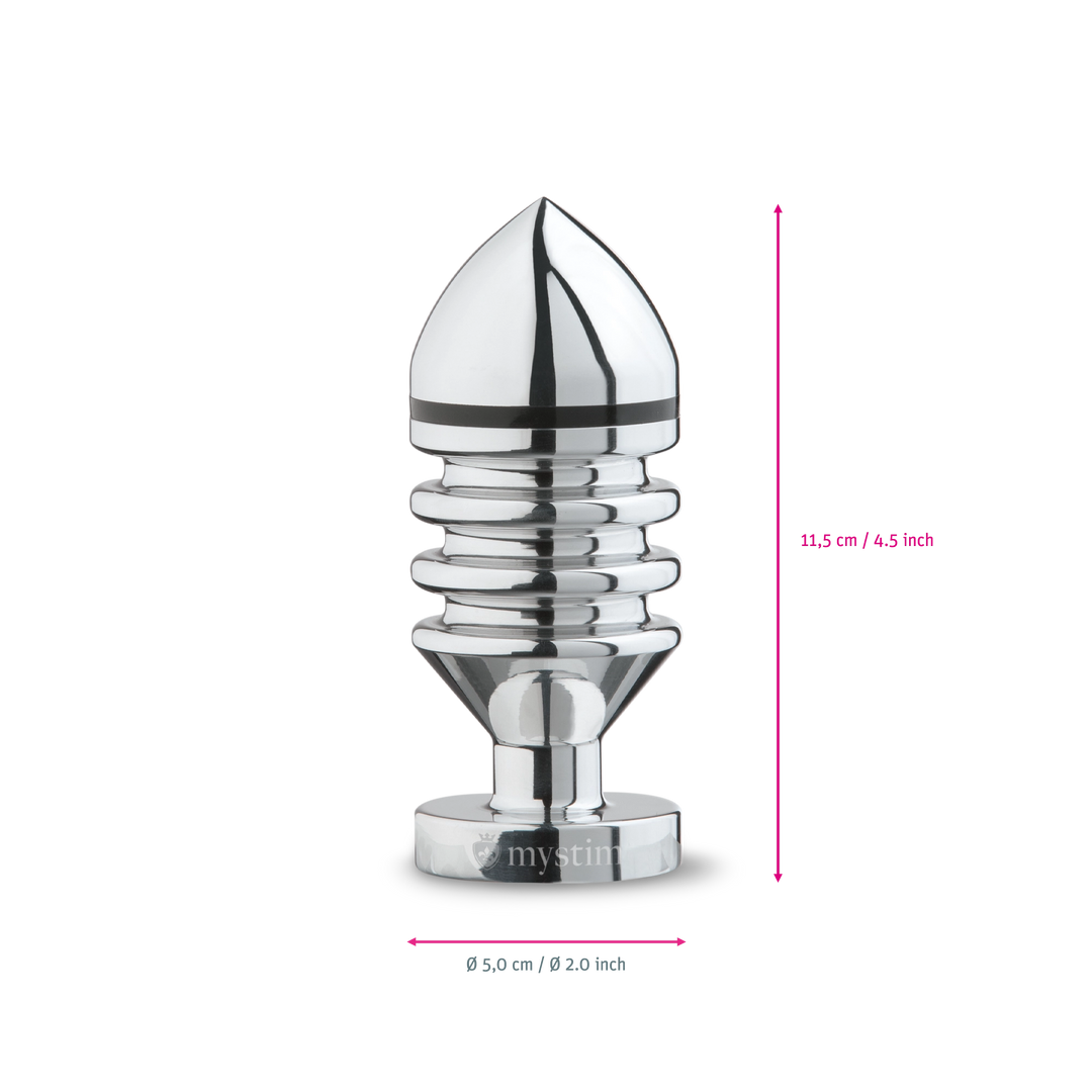 Mystim Hector Helix L – Darstellung der  Größe und Abmessungen Länge 11,5cm, Durchmesser 5cm