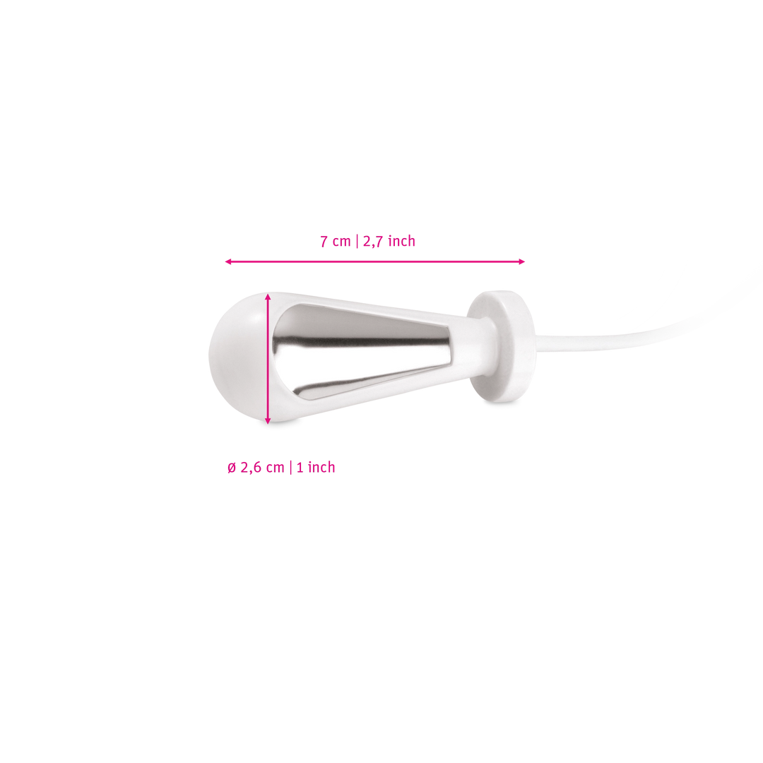Mystim Tristan – Darstellung der  Größe und Abmessungen Länge 7cm, Durchmesser 2,6cm