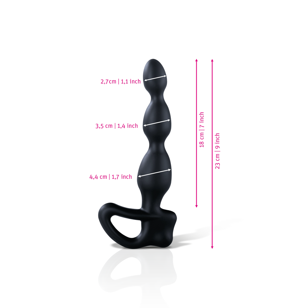 Mystim Big Bend it – Darstellung der  Größe und Abmessungen Länge 23cm, Durchmesser 4,4cm