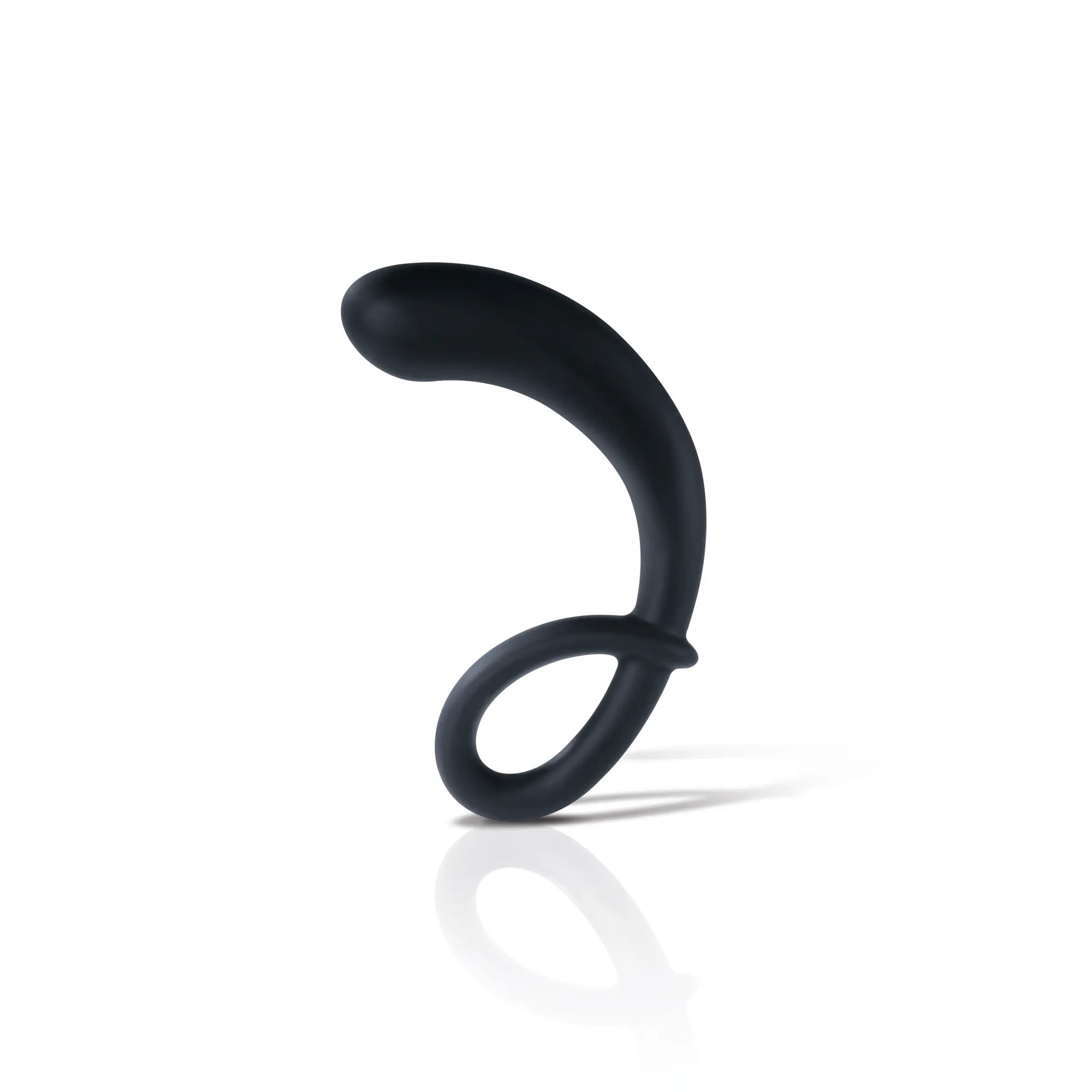 Mystim Curving Curt (ohne E‑Stim) – flexibler Prostatastimulator aus medizinischem Platinsilikon (14 cm Länge, Ø 1,5–3,2 cm)