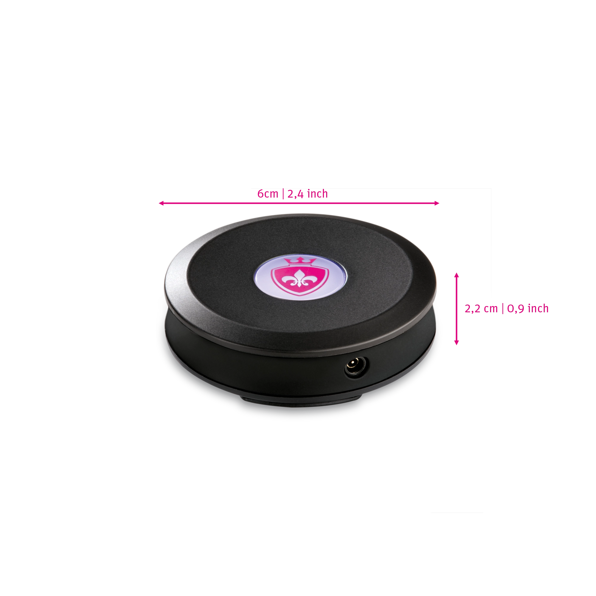 Mystim Sultry Sub - Darstellung der Powerbox Größe und Abmessungen Länge 6cm und 2,2cm Breite