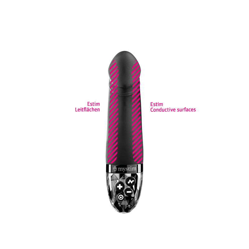 Mystim Real Deal Neal – Black Darstellung der Leitflächen zur Elektrostimulation (an den Seiten entlang) 
