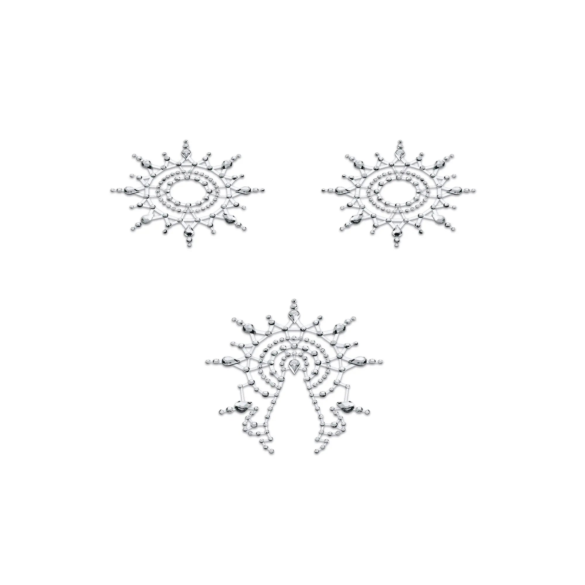 Mystim Gloria Bodysticker 3er Set – drei Sticker im Set in Silber