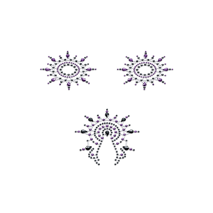 PJJ Bodysticker Glortia 3er Set lila schwarz Gruppenfoto