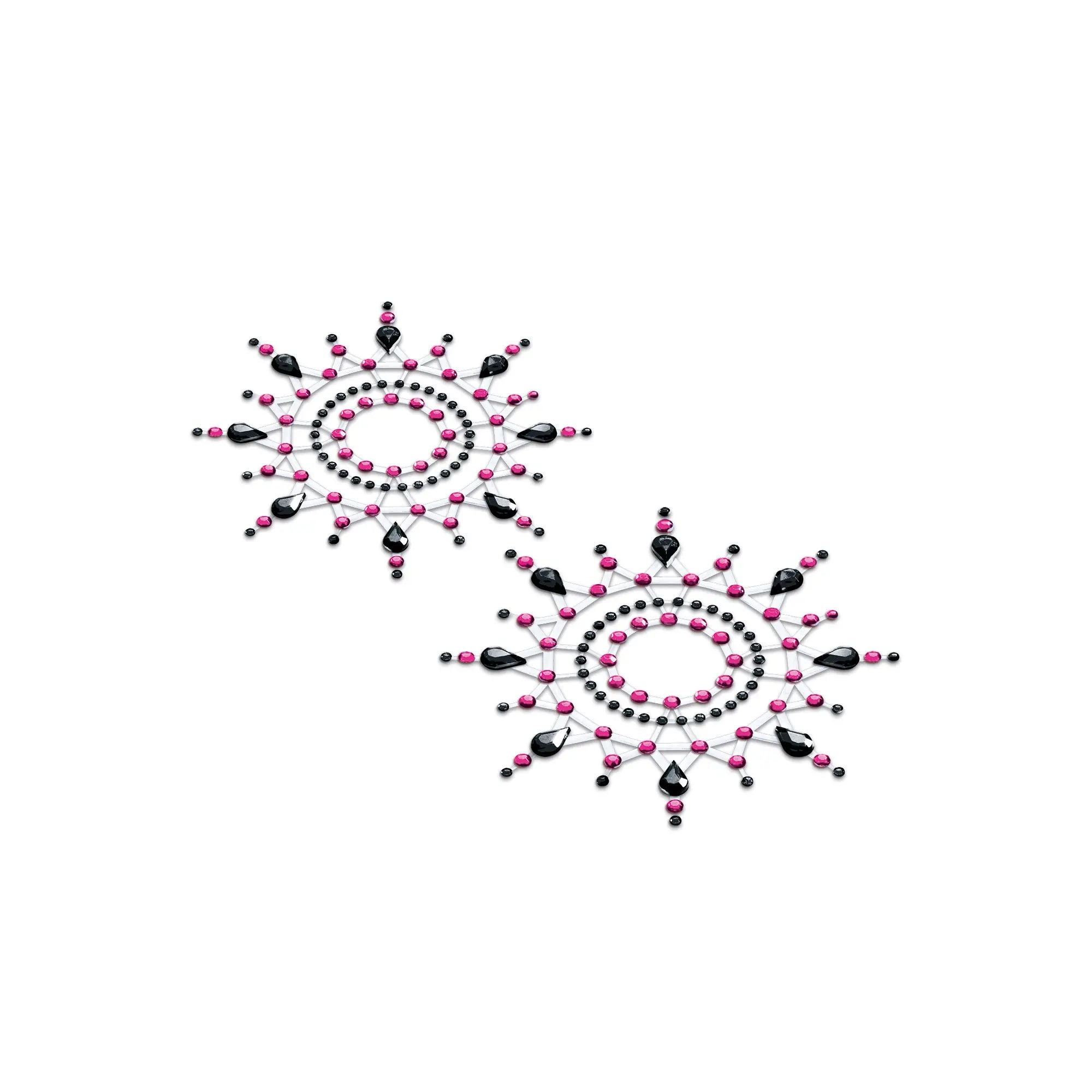 Mystim Gloria Bodysticker 3er Set – Nahaufnahme in Schwarz/Pink 2er